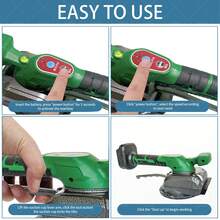 Herramienta de instalación de azulejos con vibrador inalámbrico, herramienta de instalación de azulejos con vibrador, nivelador de azulejos con 2 baterías, apto para interiores y exteriores, obras de construcción y mejoras del hogar, máquina de pisos, equipo de construcción, resistente y duradero, construcción sólida, lijadora inalámbrica, pulidora, amoladora angular, herramienta eléctrica,almacen local, regalos de Navidad - Verde - Ver 4