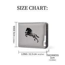 1pc Stylish Horse Print Men's Wallet Horse Animal Print Design - Fashionable Minimalist Style - Multi Card Slots Coin Purse Suitable For Daily Use And Holiday Gifts For Men Wallet Mini Wallet Purse Wallet Small Wallet Gifts For Men Men Gifts Wallet Men - Multicolor - View 3