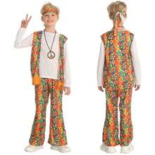 Hippie Retro Boys' Costume, Polyester Fiber Modern Dance Performance Outfit, Unique Special Purpose - Multicolor - View 3