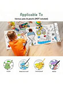 300cm Graffiti Painting Roll With Assorted Themes, Suitable For Children's Coloring And Drawing, Coloring Roll, Coloring, Coloring, Halloween, Watercolor, Coloring, Christmas Gift, Coloring, Christmas Gift - Multicolor - View 4