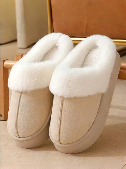 新款时尚秋冬情侣拖鞋，加绒内里保暖室内厚底防滑平底女士家居拖鞋，休闲百搭柔软舒适室内拖鞋，室内鞋，男士家居拖鞋，冬季女士拖鞋，男士拖鞋，女士拖鞋