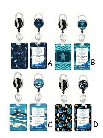 1个ABS海豚图案时尚钥匙扣吊坠，可伸缩夹子设计，可用于包包装饰、学生证/交通卡夹，适合作为礼物和日常使用。