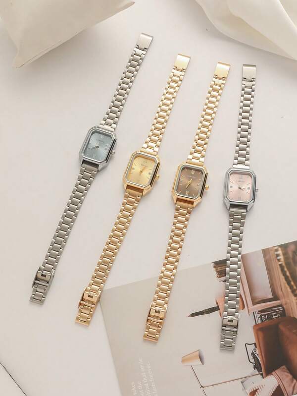 1pc CARYINO Minimalist Fashion Gold/Silver Women's Watch, Adjustable Strap, Suitable For Daily Wear, Dates, Birthday Gifts