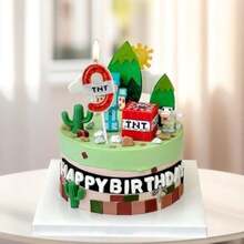 - Velas de cumpleaños con temática para niños y niñas, decoración de pasteles con píxeles para manualidades, número 5 , vela de cumpleaños con píxeles, suministros para fiestas de cumpleaños(Número 9) - Multicolor - Ver 3