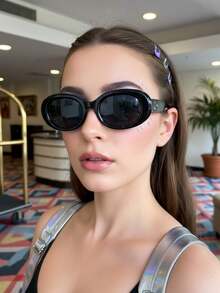 1 pezzo Occhiali decorativi ovali di moda Y2K - Multicolore - Visualizzare 6