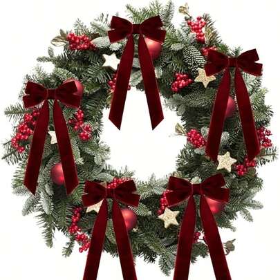 1 vòng hoa cây thông Noel, vòng hoa quà tặng ngày lễ, thích hợp để trang trí vòng hoa Giáng sinh và làm đồ thủ công, không có lông vũ, bề mặt nhẵn, thích hợp để đóng gói quà tặng và các dự án tự làm