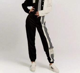 Adidas Clover Women's Sporty Casual Side-Opening Button-Down Jogger Pants