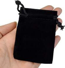 2025Nydotd 100pcs 2 X 2.8 Inch Black Velvet Cloth Jewelry Pouches Velvet Drawstring Bags Christmas Candy Gift Bag Pouch For Wedding Favors Gifts, Event Supplies Party Favors - 黑色 - 查看 4