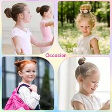 Mini modelador de coque de 5 cm para adolescentes, 6 acessórios para fazer coque, elásticos de cabelo para estilizar coques, para fixar coques, presente de Natal para meninas, inclui decorações de cabelo. - Multicolorido - Ver 7