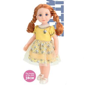 Muñeca de moda de 15 pulgadas, con miembros articulados, cabello implantado para peinar, ojos abiertos, Body suave y abrazable | Compañera de juego con estilo