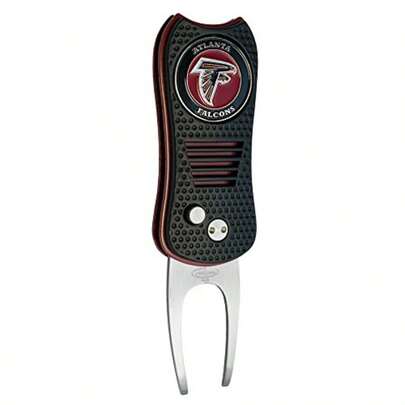 Atlanta Falcons Switchblade Divot Tool With DoubleSided Magnetic Ball Marker Features Patented Single Prong Design Causes Less Damage To Greens Switchblade Mechanism