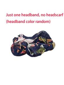 وشاح رأس مطبوع من الشيفون مع ربطة شعر، طرحة مسلمة مطاطية للسرطان وفقدان الشعر، غطاء رأس، عصابة رأس متعددة الوظائف، تصميم ملفوف من الحرير الحليبي للخروج اليومي والعناية بالجسم