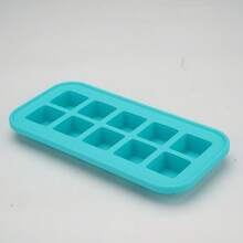 Silikon Einfrierform mit Deckel Lebensmittel Aufbewahrungsbox, extra großer Silikon Eiswürfelbehälter, Lebensmittel Aufbewahrungsbox