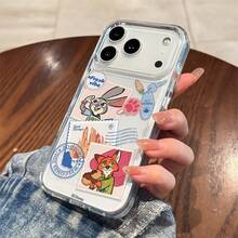 Miniso Disney Zootopia Phone Case Judy Hopps  And Nick Wilde , Along With Elements Like The "Zootopia" Logo, "Downtown Tundratown" Signs For IPhone 17/17 Pro/17 Pro Max/17 Air/16/15/14/13/12/11/X Series,Iphone 17 Pro Max Case,Iphone 17 Pro Case,Iphone 17 Case,Stocking Stuffers,The Girlfriend,The Chosen,Early Fall Fashion - 透明的 - 查看 5