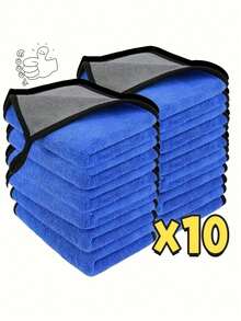 Cleaning Cloth,10pcs Multi-Purpose Plush Microfiber Cleaning Cloths, Suitable For Home, Car Washing, Drying And Auto Detailing,Car Accessories,Cleaning Supplies - Multicolor - View 14