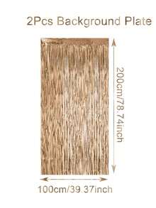 1/2/4pcs Gold Metallic Rain Curtain Backdrop Decoration, Birthday Party Background Hanging Curtain, Birthday Hanging Rain Curtain Decor, Suitable For Birthday Party, Wedding, Festival, Theme Party Background, Photo Prop, Room Wall Decor, Home Decor