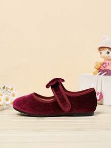 Bailarinas con decoración de lazo encantadora para niña, adecuadas para otoño/invierno - Rosa Fucsia - Ver 6