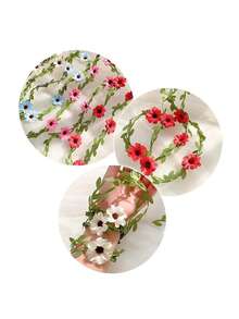 1pc Realistic Floral Headpiece, Boho Style Flower Crown Headband For Brides, Handmade Bohemian Headpiece Suitable For Festivals, Travels, Parties, Weddings, And Photo Shoots