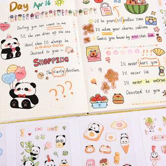 10pcs Sticker Pack, Self-Adhesive For Creative DIY, Gifts & Party Favors Decorative Handbook Stickers Tape Expression Cute Cartoon Birthday Gift Christmas Decorations Halloween Spring Festival Thanksgiving Gift Party Favor