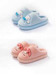 Sanrio 三丽鸥可爱女童室内拖鞋，休闲平底鞋，青少年保暖拖鞋