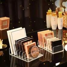 透明化妆品收纳盒，桌面化妆品收纳架 - 多功能化妆品收纳盒，带眼影盘、粉饼抽屉和腮红隔层，化妆品收纳架，化妆品整理盒（款式和颜色随机） - 彩色 - 查看 7