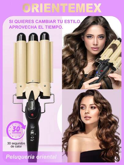ORIENTEMEX Waflera Para Cabello Tenazas Rizadoras Enchinadora,adecuado para mujeres con cabello rizado natural grande y ondulado, un gran regalo de cumpleaños, regalo de Navidad