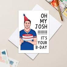 Oh My God, Josh! It's Your Birthday Today! Birthday Cards, Fun And Quirky Cards, Anniversary Cards, Congratulatory Cards, Birthday Gift Cards, Friendship Cards - Multicolor - View 5