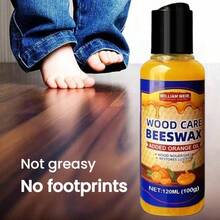 4.06 盎司高级蜂蜡木器护理蜡（含海绵） - 抛光蜂蜡，家具修复抛光剂，清洁和保护木质表面 | 硬木地板和家具保养 | 增强和保护 | 适用于红木和其他木材，可恢复木制家具、地板、门和其他木质表面的光泽。