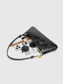 2025 Autumn And Winter New Fashion Versatile Handbag Niche Design High-End Shoulder Armpit Bag Commuter Baguette Bag - Black - View 10