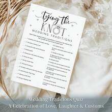 Your Main Event Prints Bridal Shower Games Tying The Knot Wedding Traditions Trivia, 50 Cards Included (White)