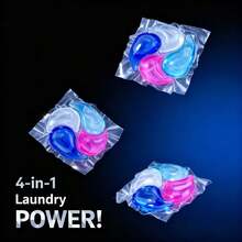 [4-في-1 كريات مُنظف الغسيل من Liu Xiang] تصميم جمالي بشكل قطرات المياه | تنظيف ب- 4 ألوان من الجوهر + حماية اللون + تنعيم + عطر طويل الأمد | عطر فاخر طويل الأمد، ناعم وفاتن | ذوبان وإطلاق مرئي، ضروري للمظهر المنسدل | #حبيبات_العطر #جماليات_المنزل - متعدد الألوان - مشاهدة 7