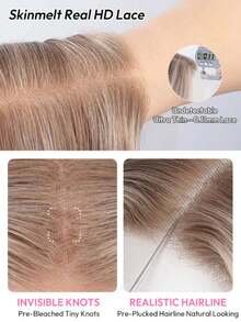 Omber Ash Blonde 14Inch Bob Body Wave Ombre Dark Roots Ash Blonde Lace Front Wigs Human Hair Wig For Women 13x4 HD Water Wave Lace Frontal Glueless Wigs Human Hair Pre Plucked With Baby Hair Colored Bob Wigs For Girls - 根染&漸變色 - 查看 5