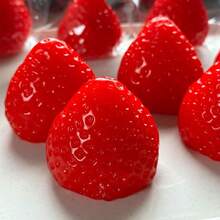 1pc Jelly Cat Squishy Toys Soft Q Elasticity Is Not Sticky Sensory Fidget Squishy Taba Squish Oil-Shine Large Strawberry Squishy Toy, Silicone-Like Texture High-Quality Hand-Made Stress Relief Foodstuff Toy, DIY New Style Transparent Pink Strawberry Cream Topping - Multicolor - View 2