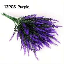 18pcs 5 Bundles Artificial Lavender Flower Bouquets - Durable, Beautifully Realistic Plastic Flowers For Home Room Table Decor, Holiday, Party Decor Garden Wedding Decor Outdoor Plants Artificial Outdoor Flower Seasonal Display - Multicolor - View 15