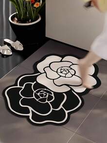 5pcs Fashion Silicone Bathroom Mats - Soft Non-Slip Round Shower Mats With Rubber Backing, Knitted Surface, Rectangular Bathroom Mats For Home - Multicolor - View 6