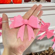 1 PIEZA Guirnalda de lazo en degradado rosa y rojo 3D, decoración colgante de fieltro hecho a mano, cinta de lazo duradera y reutilizable de fácil colocación, perfecta para el Día de San Valentín, fiesta de cumpleaños de niña, fiesta con tema de princesa, boda, ducha nupcial, ideal para decoración de dormitorio, guardería, chimenea, pared, con un ambiente romántico y lindo, suministros festivos para decoración del hogar y fiestas interiores