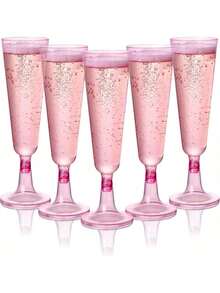 5/10个5.5盎司可重复使用香槟杯，适用于甜点、糕点、果汁、冷/热饮、咖啡，是生日、婚礼、派对、户外活动、新年、圣诞节的理想之选。