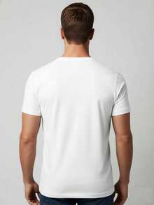 Kit Of 2 Men's T-Shirts 100% Cotton Tshirt Max T Clothing Summer Fashion Basic Everyday Wear - 白色 - 查看 2