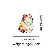 1pc Cute Colorful Cats Enamel Pines Cartoon Animals Brooch Metal Pin Badge On Backpack Clothing Accessories Fashion Jewelry Gifts