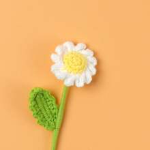 Finished Handmade Crochet Yarn Woven Small Daisy Bouquet Eternal Flower Artificial Flower Valentine's Day Gift For Best Friend Wedding Celebration - 成品小雛菊花束(橘色) - 查看 6