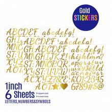 1080PCs Glitter Alphabet Number Stickers - Gold & Silver - 0.5/1 Inch - Sparkly Decals For Guka, Balloons, & Spice Jars 6Sheets - Multicolor - View 21