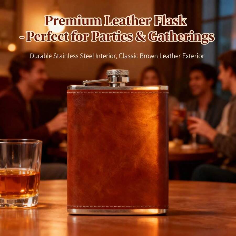 8ozPortable Pocket Hip Flask Outdoor Travel 240ml Stainless Steel Flask Whiskey Drink Alcohol Flasks Can Be Used For Drinking Water, Coffee, Milk, Beverages,Suitable ForTravel,Parties, Weddings, Outdoor ,Birthday,Friend,Boyfriend,Father,Surprise Gift - Multicolor - View 1