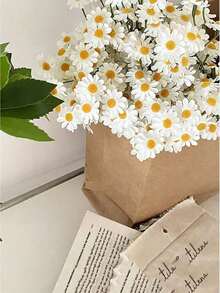 6pcs Realistic Daisy, Elegant Chamomile & Sunflower, Artificial Daisy Outdoor Plants, Suitable For Vase Centerpiece, Tabletop Decor, DIY Home Party, Spring Wildflower Wedding Daisy Party Decor (White) Chamomile, Photography Accessory Floral Bouquet, Scene Decor, Wedding Decor - Multicolor - View 8