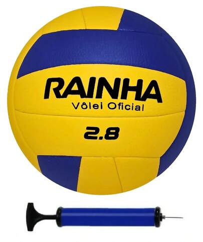 BOLA VOLEI RAINHA OFICIAL 2.8 - PARA TREINOS E JOGOS + BOMBA DE AR
