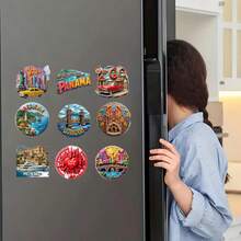 9 种款式可选 - 复古公路旅行亚克力冰箱贴，1950 年代复古装饰，包含红色汽车、餐馆和 66 号公路标志 - 适用于冰箱和洗碗机的耐用亚克力磁铁 - 父亲节、毕业典礼、圣诞节的理想礼物 - 家居、办公室的怀旧装饰 - 彩色 - 查看 4
