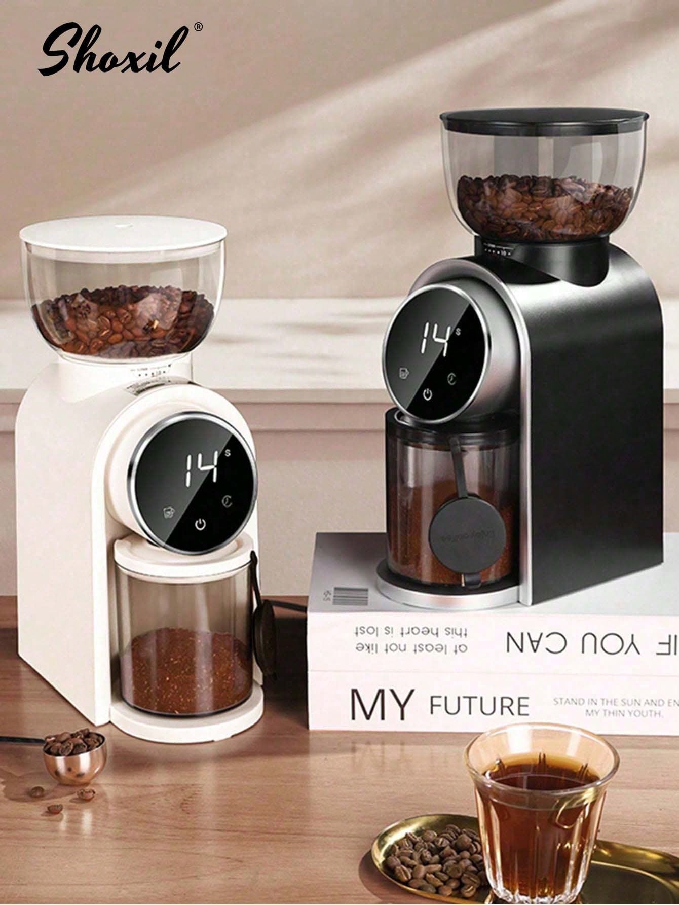 shoxil 1 قطعة مطحنة قهوة كهربائية بشاشة لمس - 25 إ...