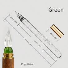 1支木柄玻璃蘸水笔，书法文具礼品