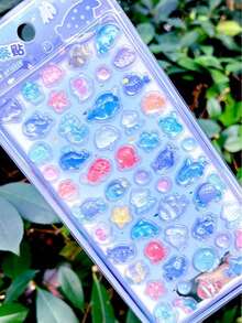 3D Embossed Stickers - Cute And Compact, Featuring Various Fruit Ice Cream, Animal, And Pet (Cat, Dog) Designs | Multi-Layered Stickers, Asymmetrical Shapes, Reusable, Waterproof, Matte Finish, Suitable For Scrapbooks, Diaries, Planners, And DIY Crafts