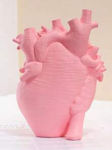 1PC Anatomical Heart Vase, Creepy Pink Resin Flower Pot, Halloween Home Desk Decor With Floral Holder, Unique Gift For Anatomy Enthusiasts - 粉色 - 查看 4
