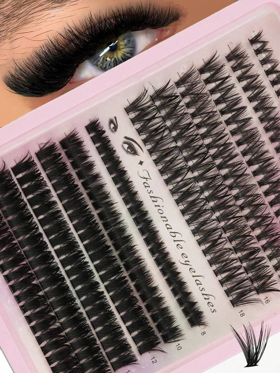240pcs Curled False Eyelashes, Mixed Length 8-16mm, Thick & Curled, Fluffy, 0.07mm Lightweight, Reusable, Suitable For Holidays And Parties. Suitable For Salon Quality DIY Eyelash Extension, Dense & Long Lashes - Easy To Use, Reusable, And Comfortable Fit.